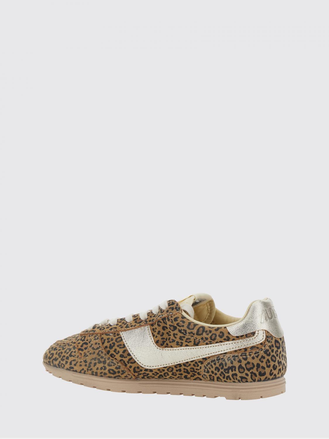 AUTRY SNEAKERS: Sneakers Windspin Autry in pelle scamosciata e nylon con stampa animalier, Marrone - Img 3