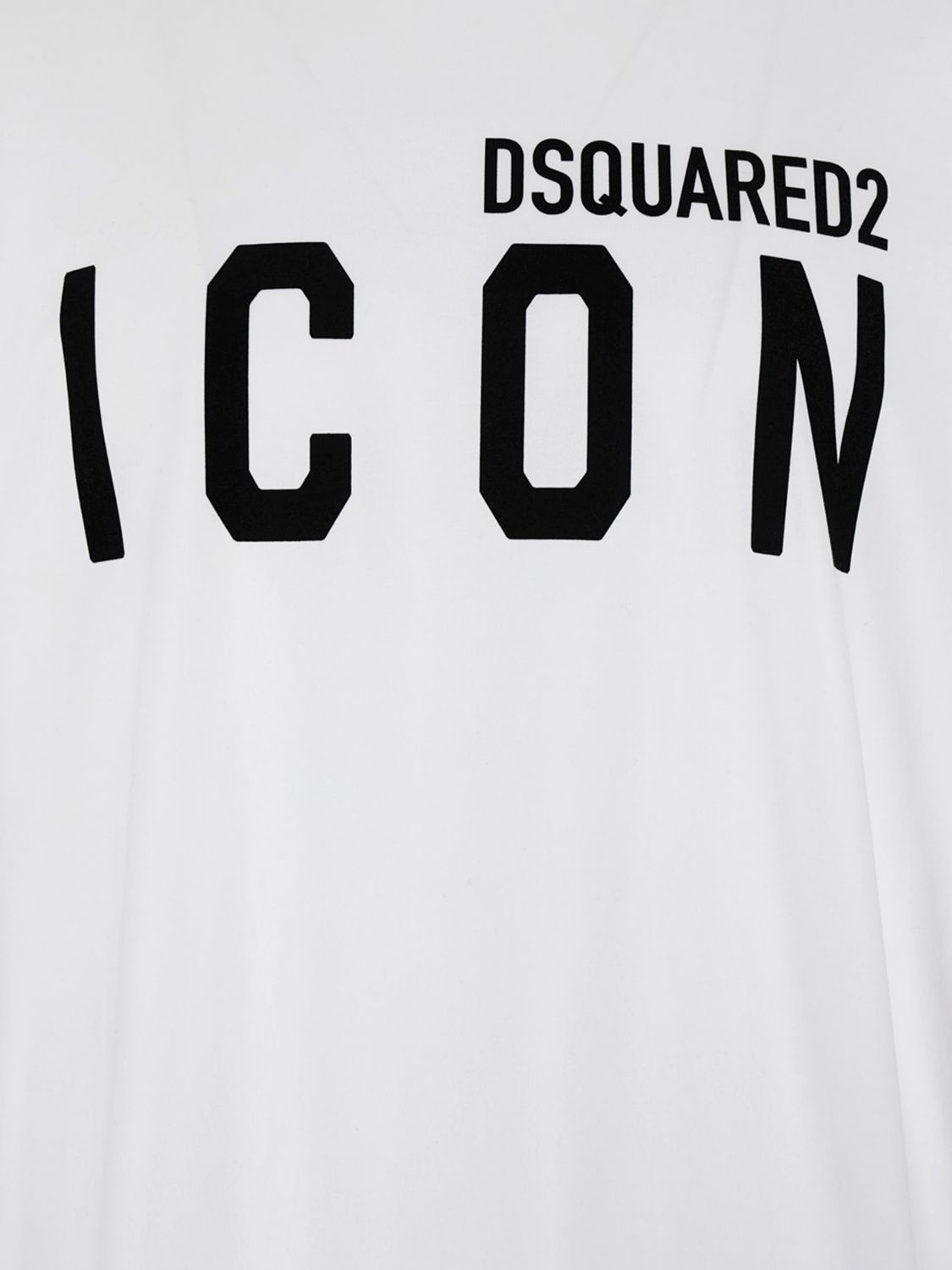 DSQUARED2 CAMISETA: Camiseta de cuello redondo Dsquared2 de algodón con logo estampado en contraste, Blanco - Img 4