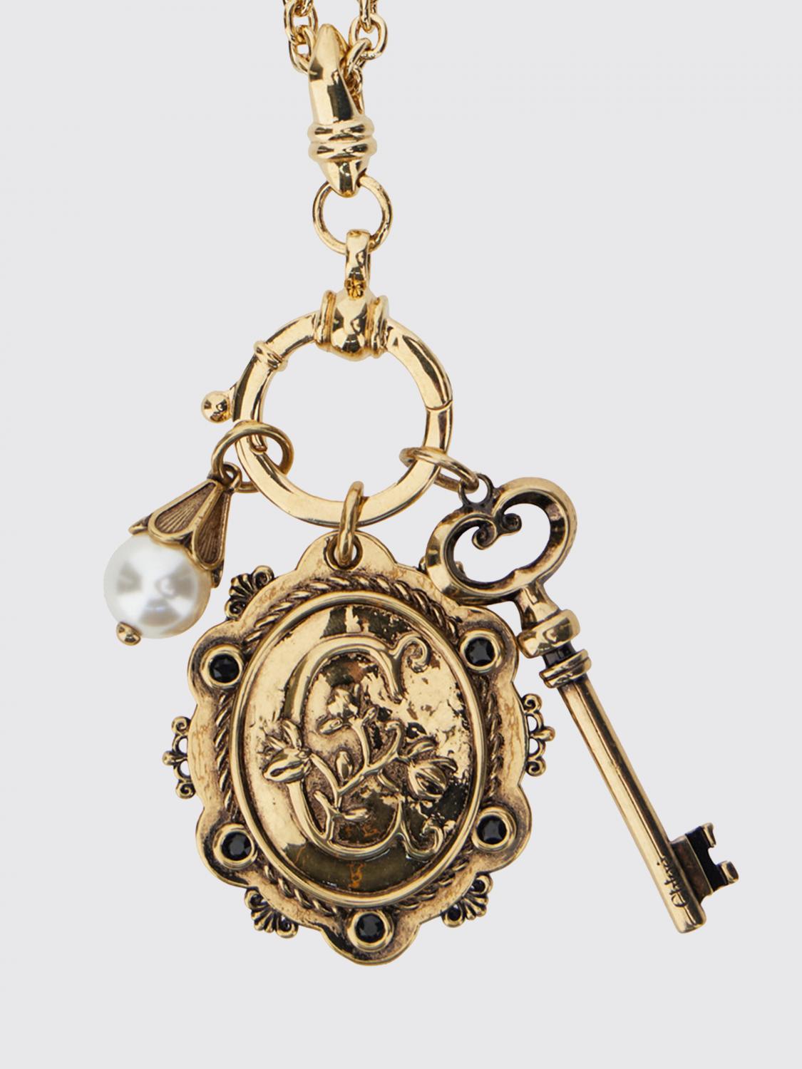 CHLOÉ GIOIELLO: Collana girocollo Chloé in ottone con charm e logo impresso, Acciaio - Img 2
