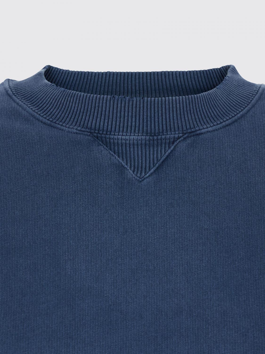 SEMICOUTURE FELPA: Felpa girocollo Deiene Semicouture in cotone con logo posteriore a contrasto, Blue - Img 4