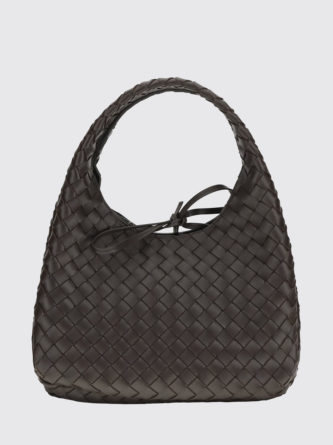 BOTTEGA VENETA BORSA A SPALLA: Borsa a spalla media Campana Bottega Veneta in pelle Intrecciato, Terra - Img 1