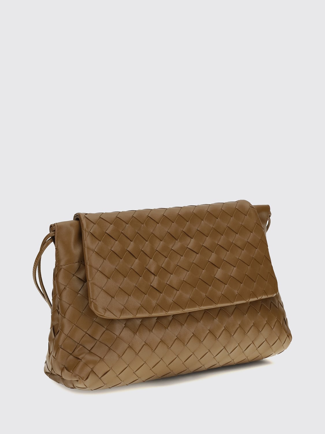 BOTTEGA VENETA BORSA A SPALLA: Borsa a spalla piccola Bottega Veneta in pelle di vitello Intrecciato con nodo, Oro - Img 3