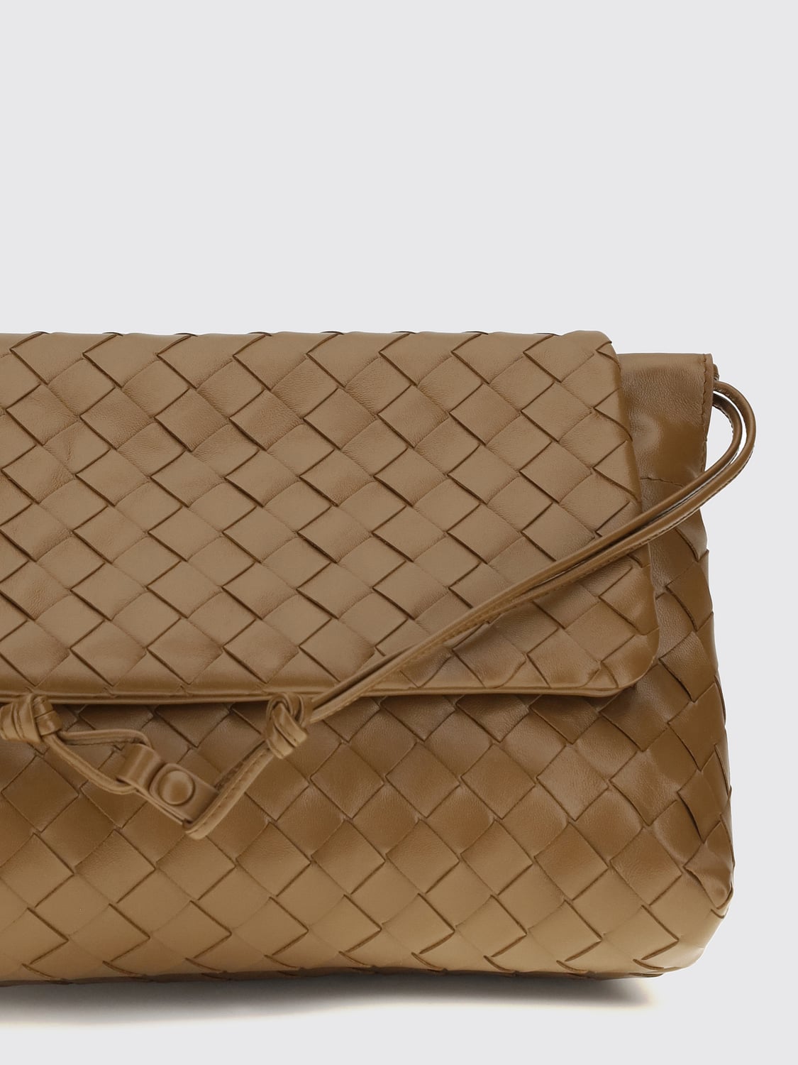 BOTTEGA VENETA BORSA A SPALLA: Borsa a spalla piccola Bottega Veneta in pelle di vitello Intrecciato con nodo, Oro - Img 4
