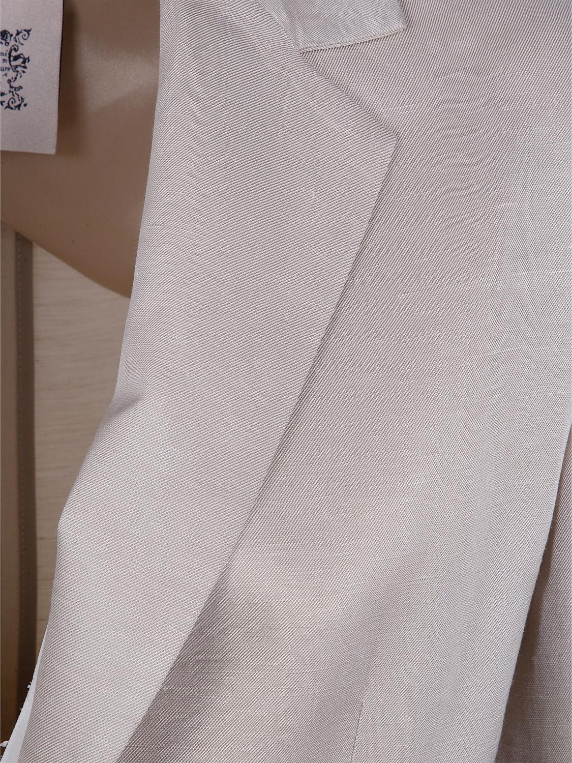 SEMICOUTURE CHAQUETA: Blazer corto de botonadura sencilla Semicouture de mezcla de lino con un botón, Nudo - Img 4
