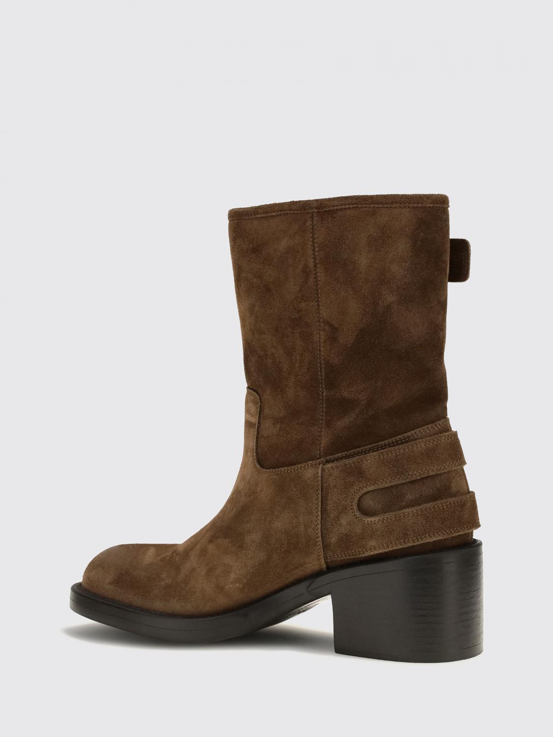 CHLOÉ BOTAS: Botas de motorista Dakota Chloé de piel de ternera vuelta con correas ajustables, Tierra - Img 2