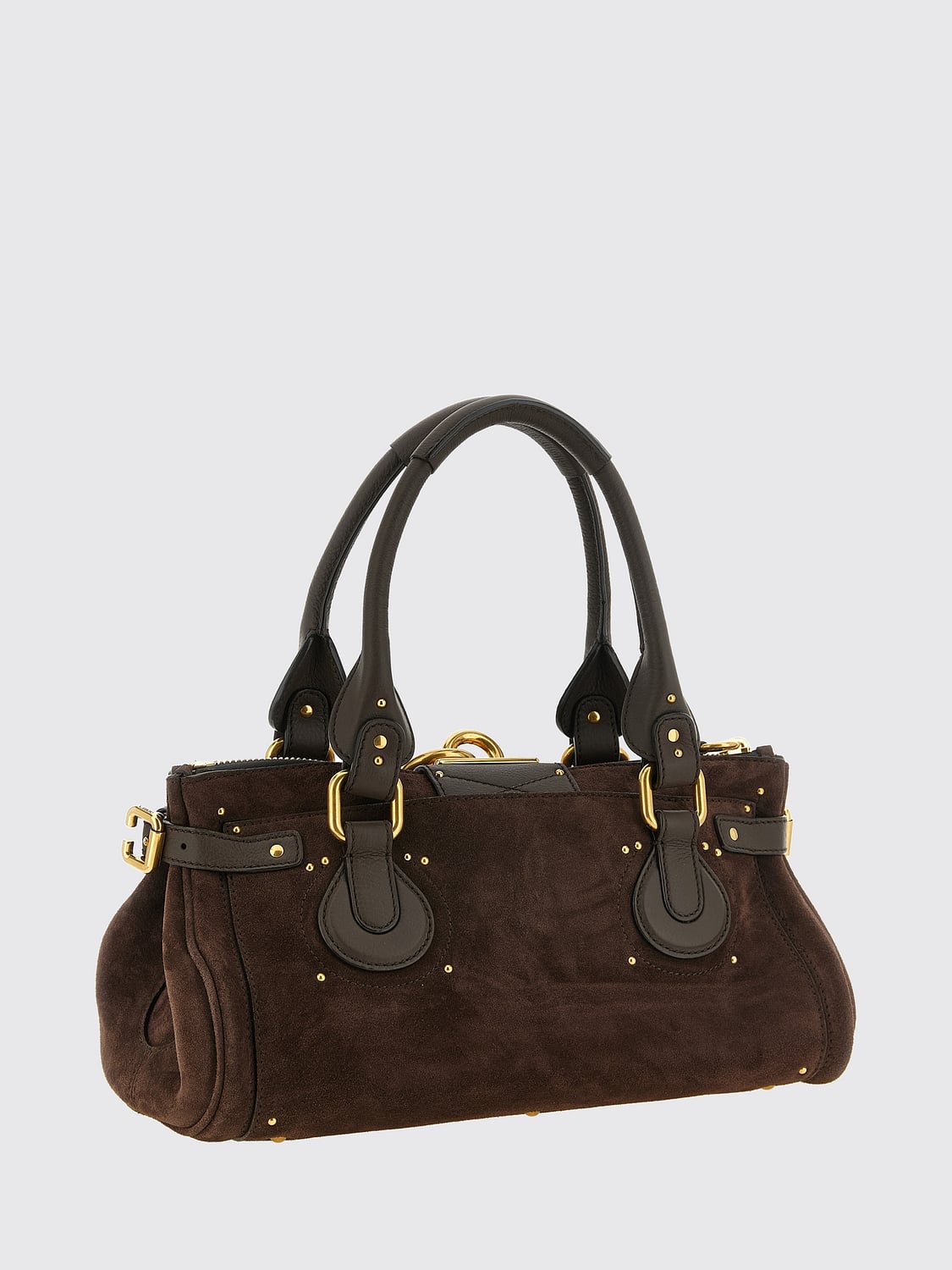 CHLOÉ BOLSO DE MANO: Bolso de mano Paddington Chloé de piel de ternera con candado, Tierra - Img 2