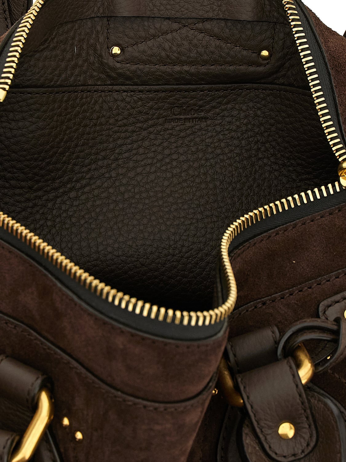 CHLOÉ BOLSO DE MANO: Bolso de mano Paddington Chloé de piel de ternera con candado, Tierra - Img 4