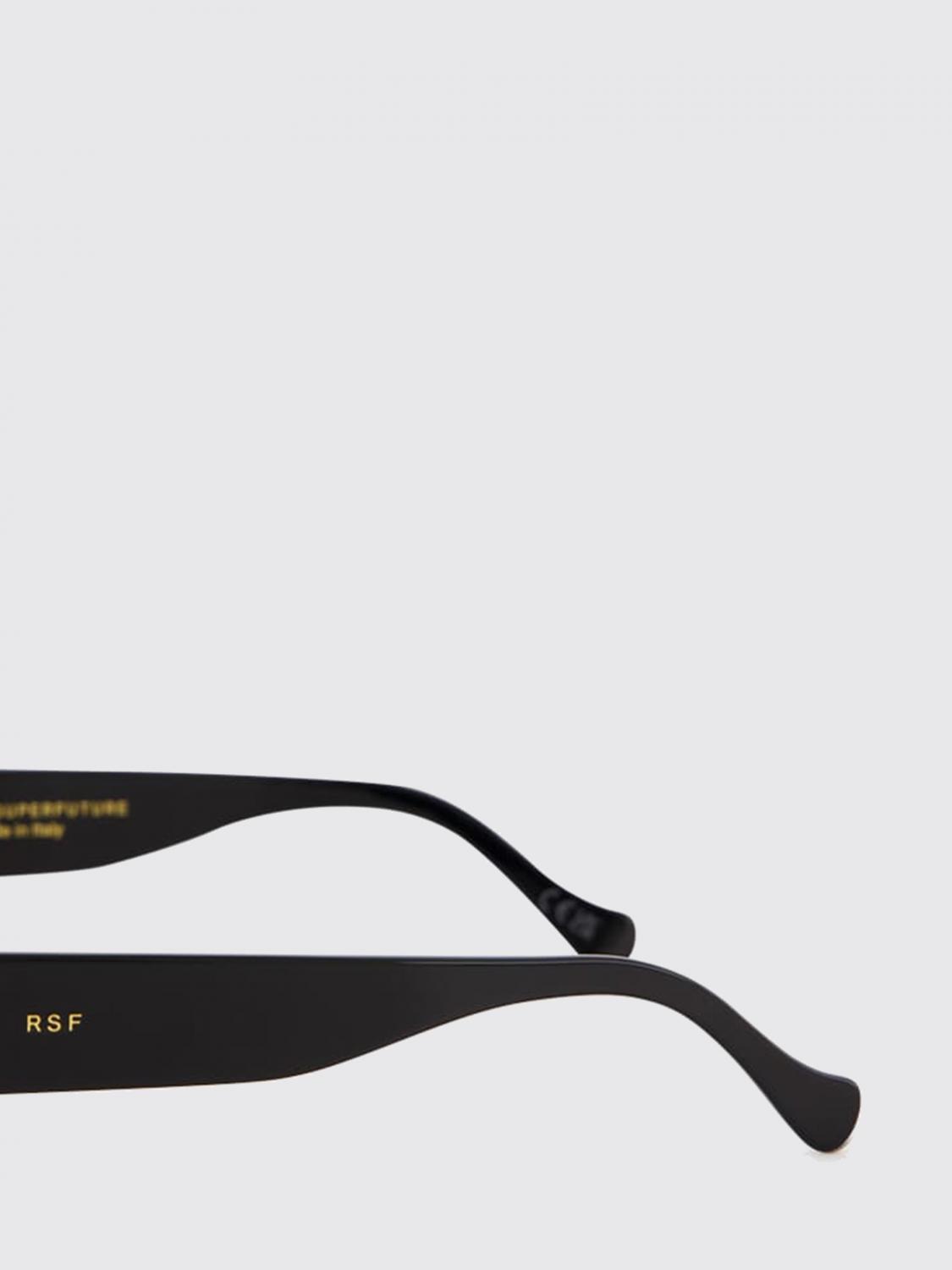 RETROSUPERFUTURE 선글라스: RETROSUPERFUTURE 오버사이즈 오벌 프레임 아세테이트 선글라스, 블랙 - Img 4