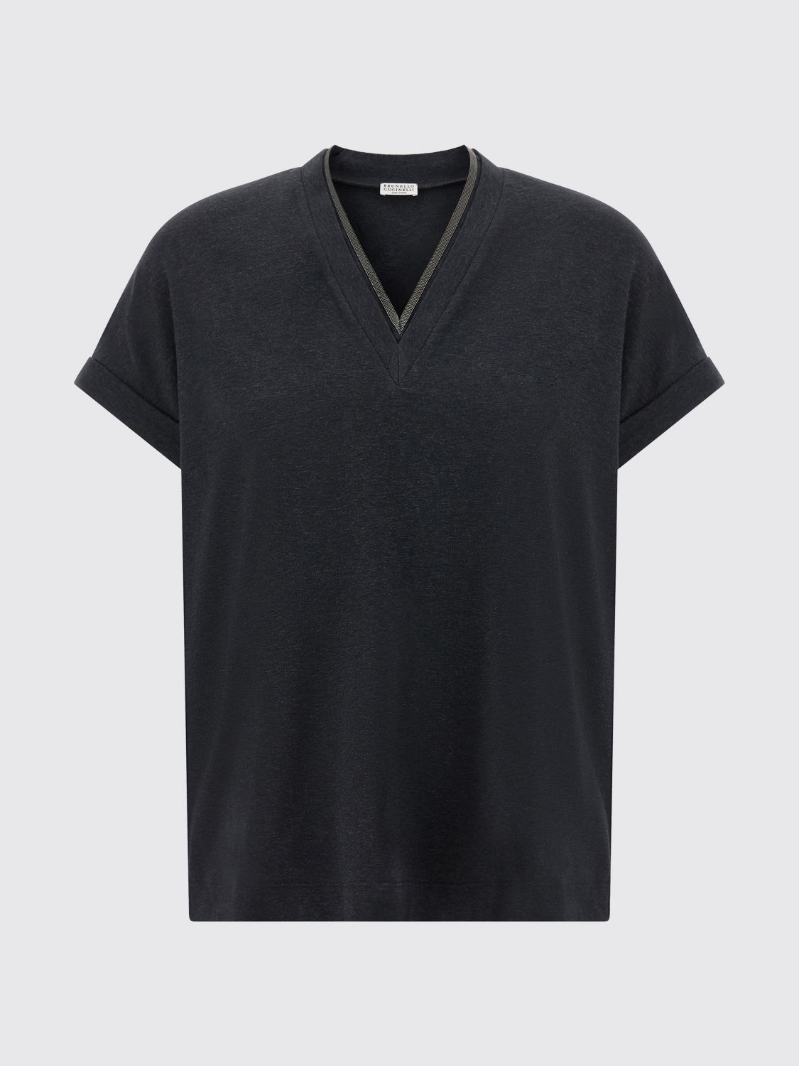 BRUNELLO CUCINELLI CAMISETA: Camiseta mujer Brunello Cucinelli, Gris - Img 2