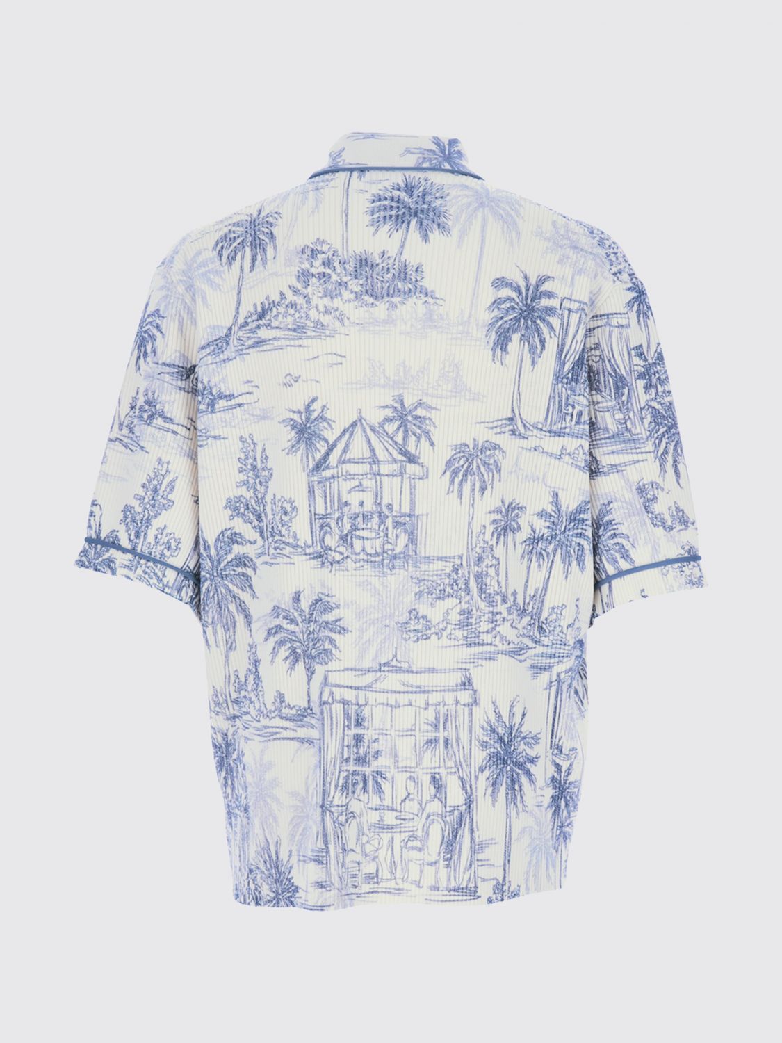 AMIRI CAMICIA: Camicia bowling Amiri in misto lana a coste con stampa tropicale, Fantasia - Img 3