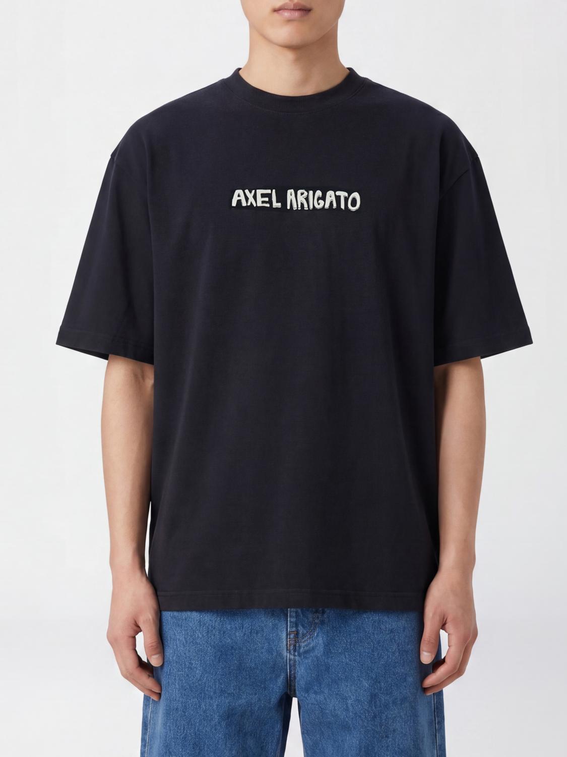 AXEL ARIGATO CAMISETA: Camiseta Axel Arigato de algodón con logo en contraste y hombros caídos, Negro - Img 1