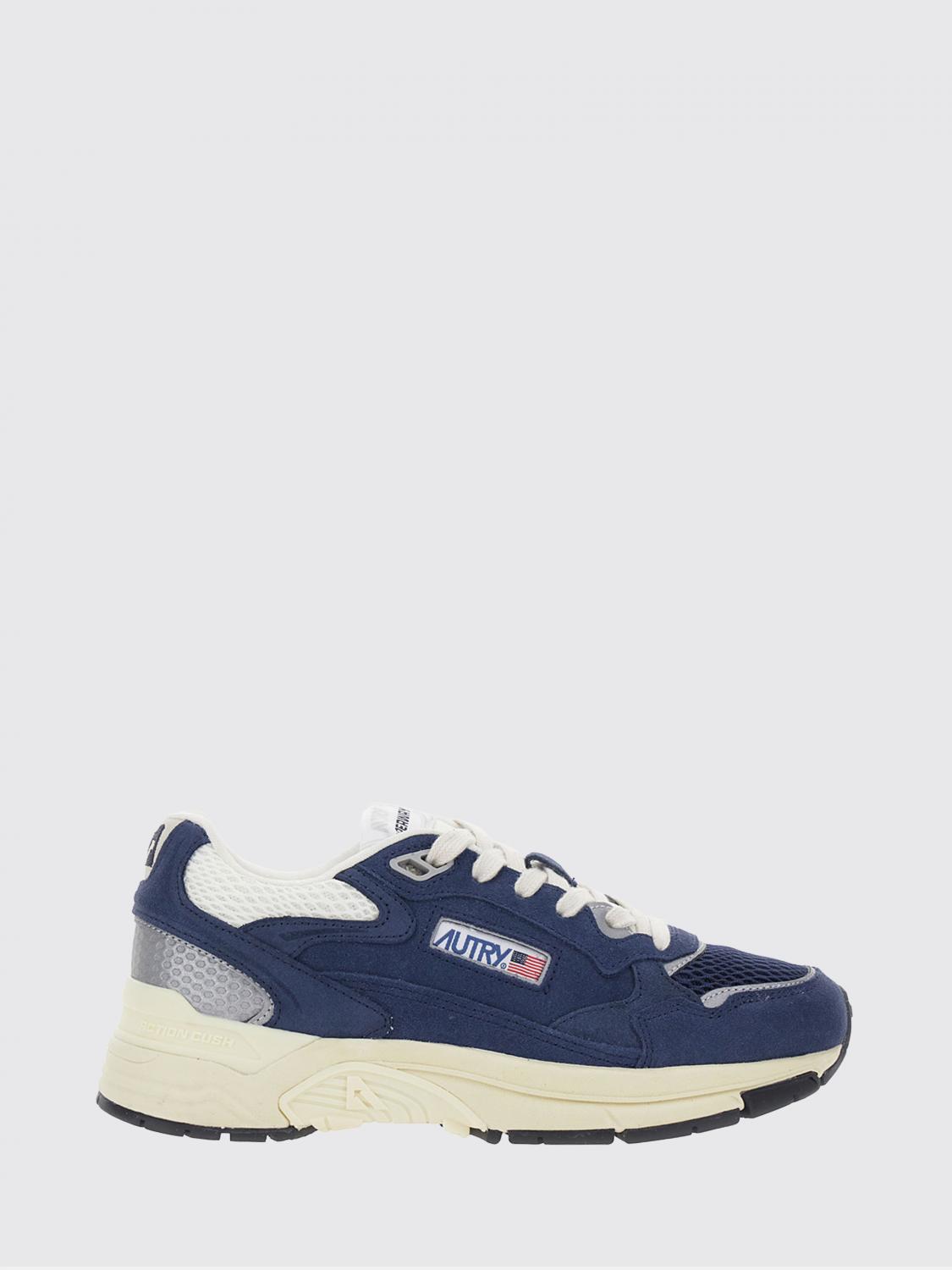AUTRY SNEAKERS: Sneakers Hyperway Autry in suede e mesh con logo intagliato a contrasto, Blue - Img 1