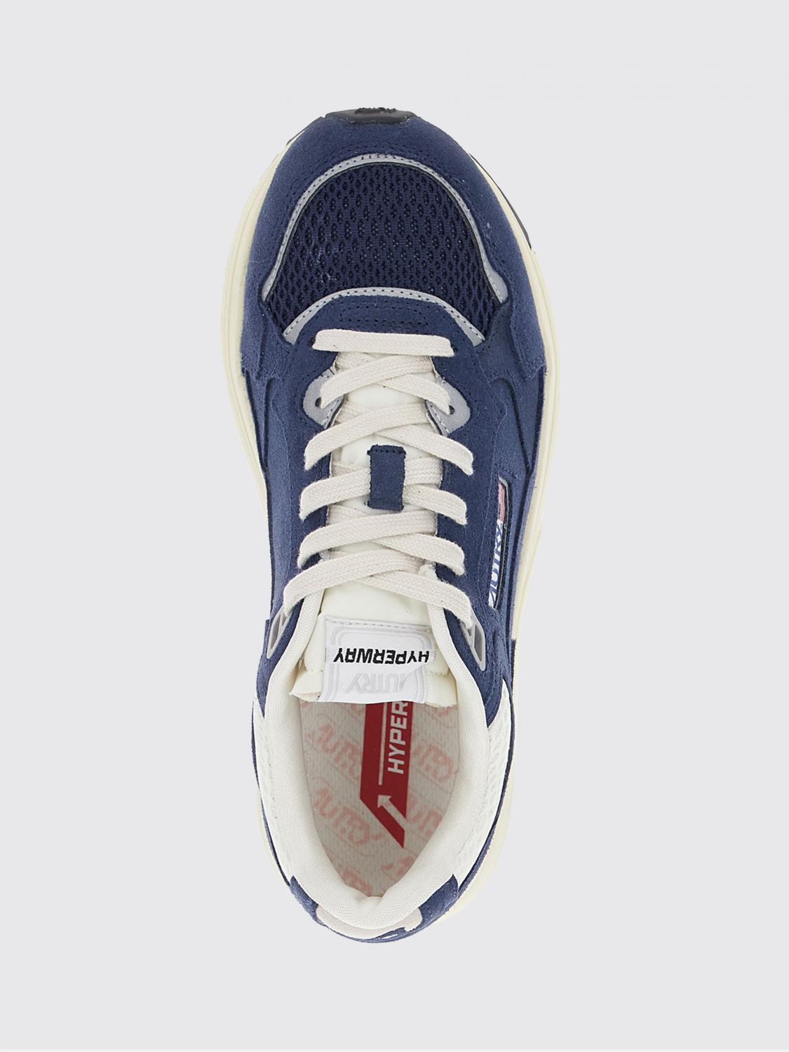 AUTRY SNEAKERS: Sneakers Hyperway Autry in suede e mesh con logo intagliato a contrasto, Blue - Img 4