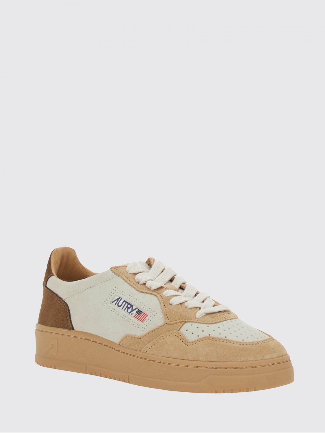 AUTRY SNEAKERS: Sneakers Medalist Low Autry bicolori in pelle scamosciata con logo, Beige - Img 2