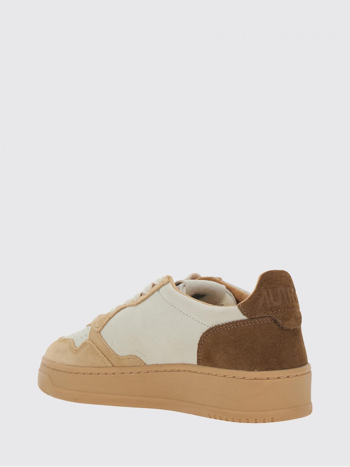 AUTRY SNEAKERS: Sneakers Medalist Low Autry bicolori in pelle scamosciata con logo, Beige - Img 3