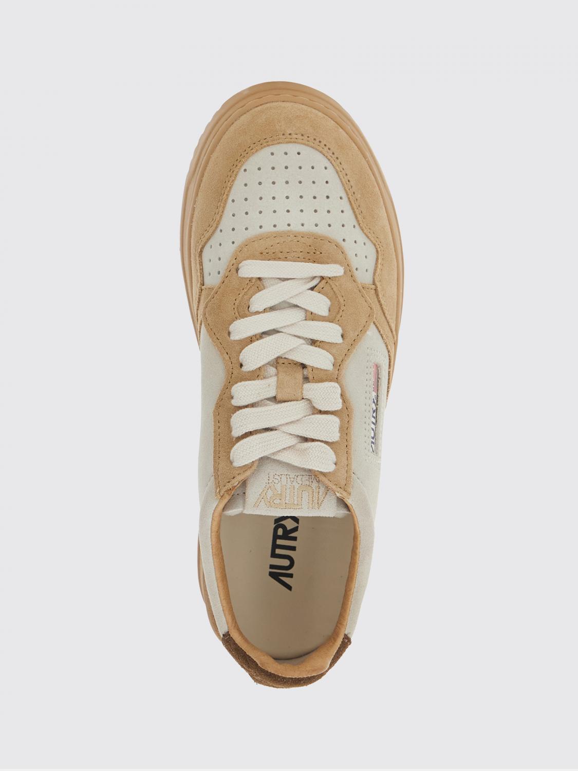 AUTRY SNEAKERS: Sneakers Medalist Low Autry bicolori in pelle scamosciata con logo, Beige - Img 4
