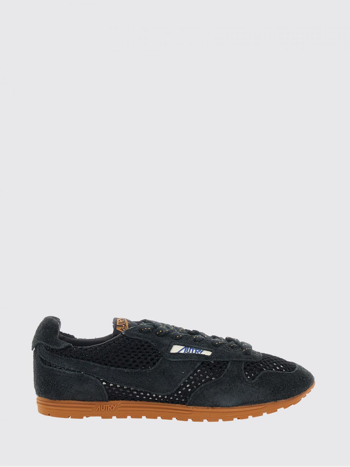 AUTRY SNEAKERS: Sneakers Windspin Autry low top in pelle scamosciata e mesh con logo, Nero - Img 1
