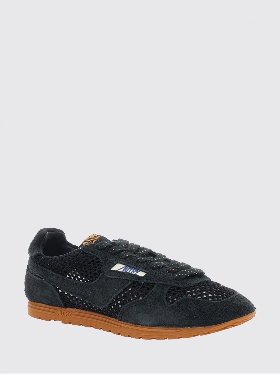 AUTRY SNEAKERS: Sneakers Windspin Autry low top in pelle scamosciata e mesh con logo, Nero - Img 2
