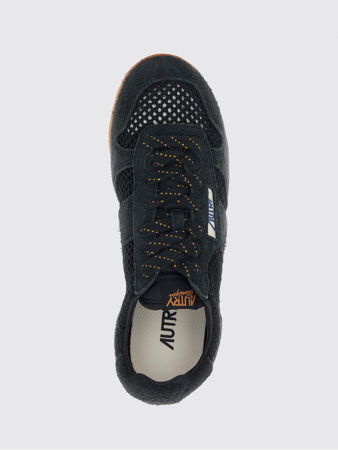 AUTRY SNEAKERS: Sneakers Windspin Autry low top in pelle scamosciata e mesh con logo, Nero - Img 4