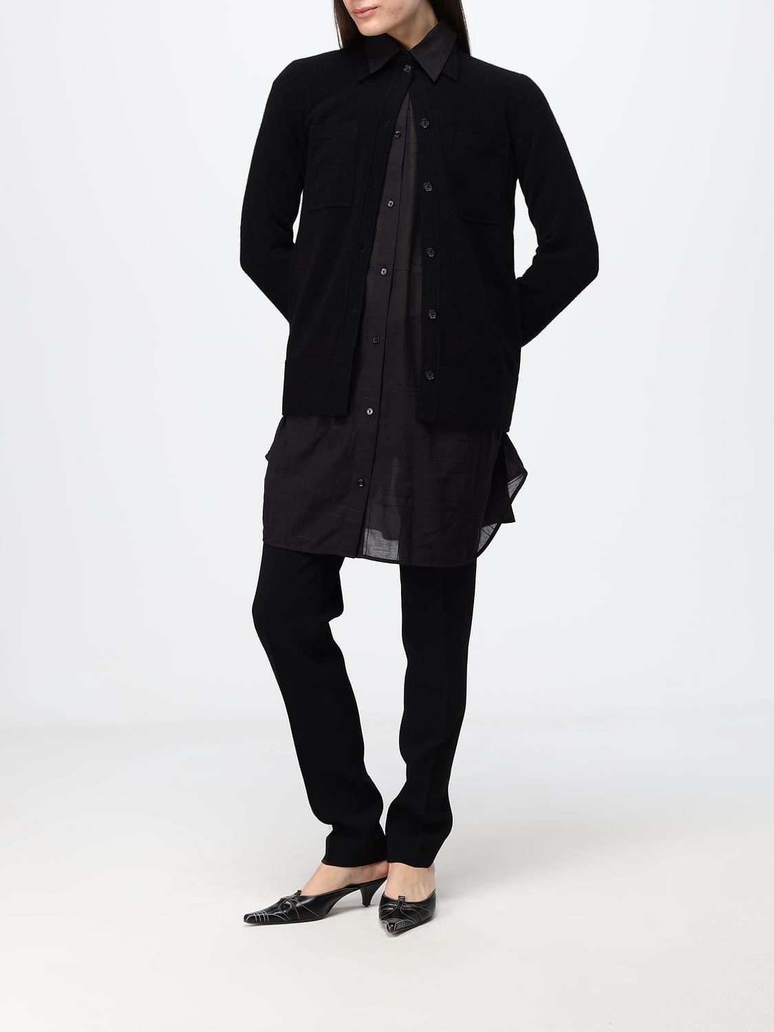 TOTEME CAMICIA: Camicia oversize Toteme in cotone con stampa monogram e spalle cadute, Nero - Img 2