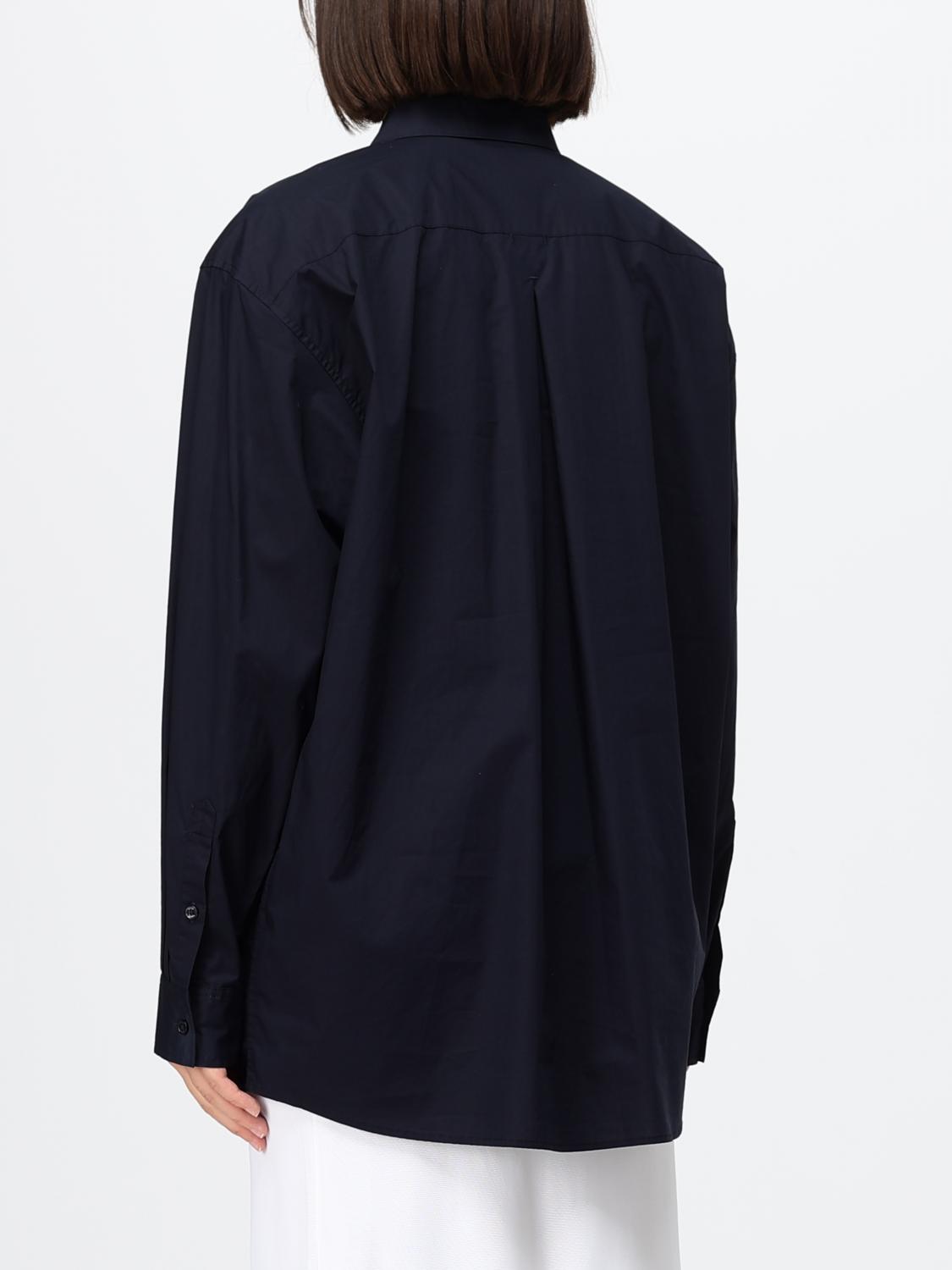 TOTEME SHIRT: Relaxed Fit Shirt Toteme in Cotton Poplin with Dropped Shoulders, Blue - Img 3