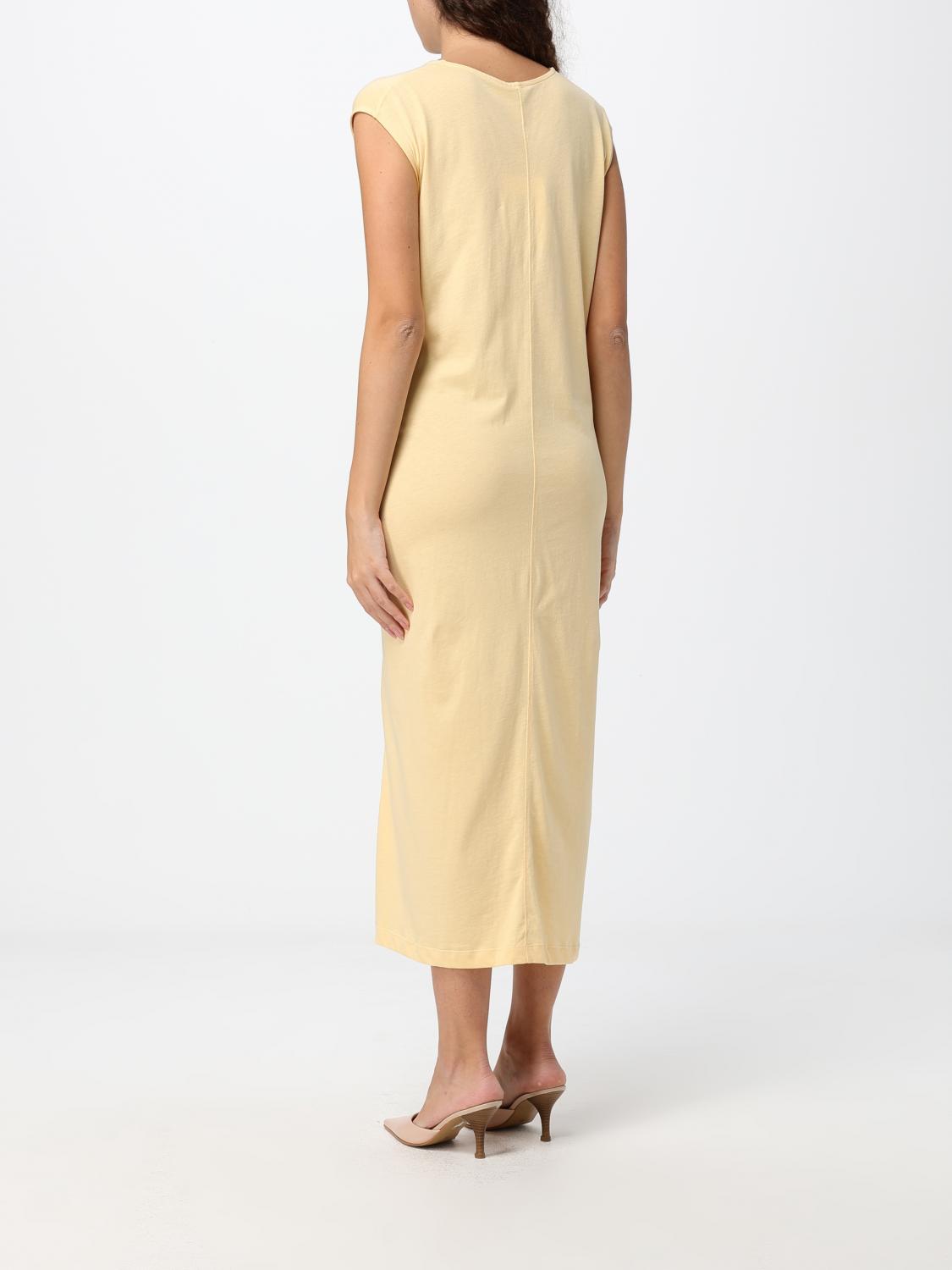 TOTEME VESTIDO: Vestido midi de tubo TOTEME de jersey sin mangas con nudo y encaje, Beige - Img 2