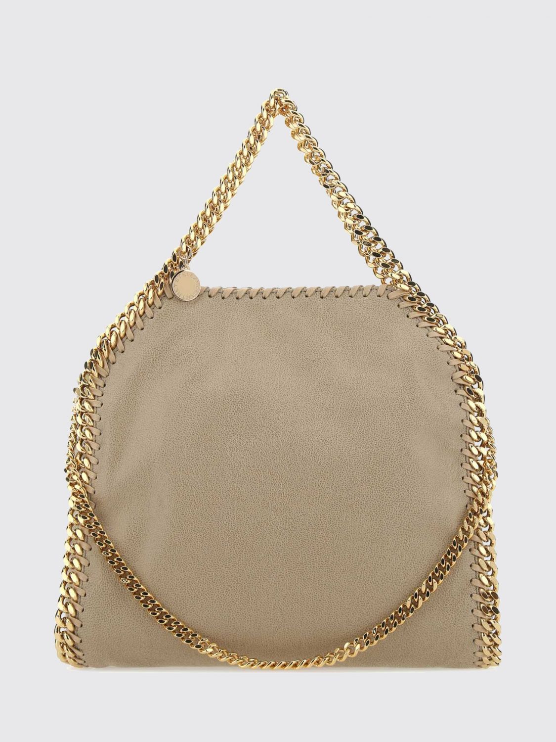 STELLA MCCARTNEY BORSA A MANO: Borsa a mano Falabella piccola Stella McCartney con profili a catena, Burro - Img 1