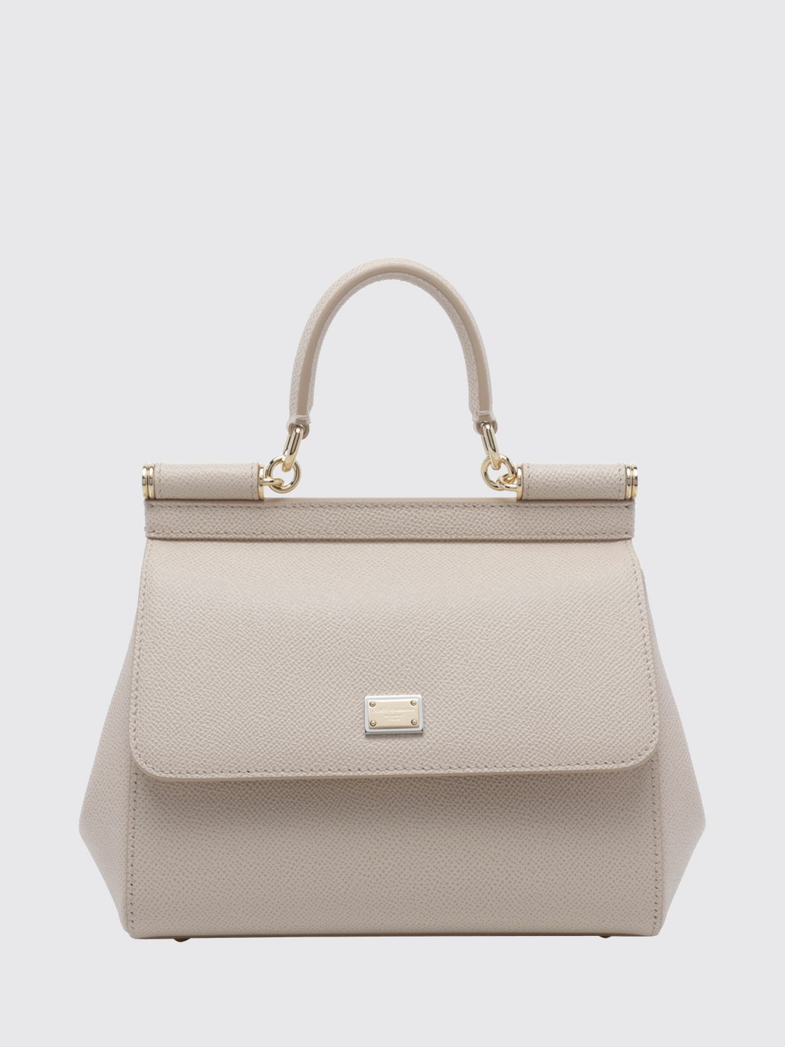 DOLCE & GABBANA BORSA MINI: Borsa a mano mini Sicily Dolce & Gabbana in pelle di vitello a grana, Rosa - Img 1