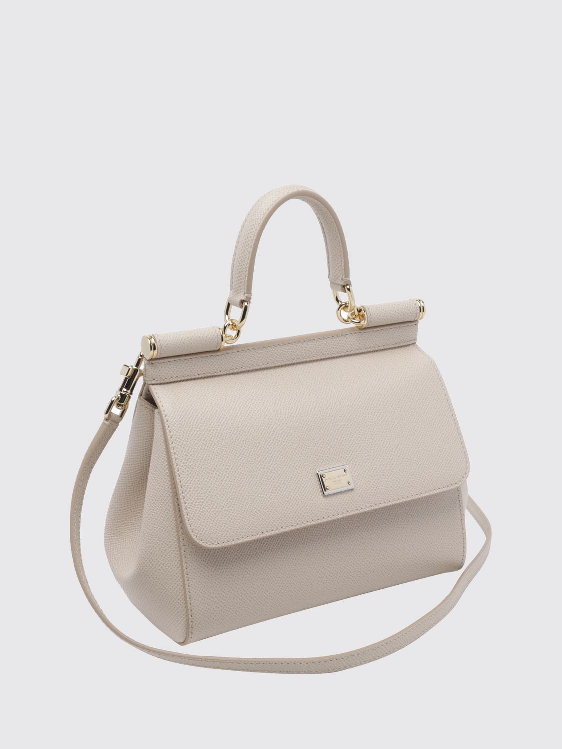 DOLCE & GABBANA BORSA MINI: Borsa a mano mini Sicily Dolce & Gabbana in pelle di vitello a grana, Rosa - Img 3