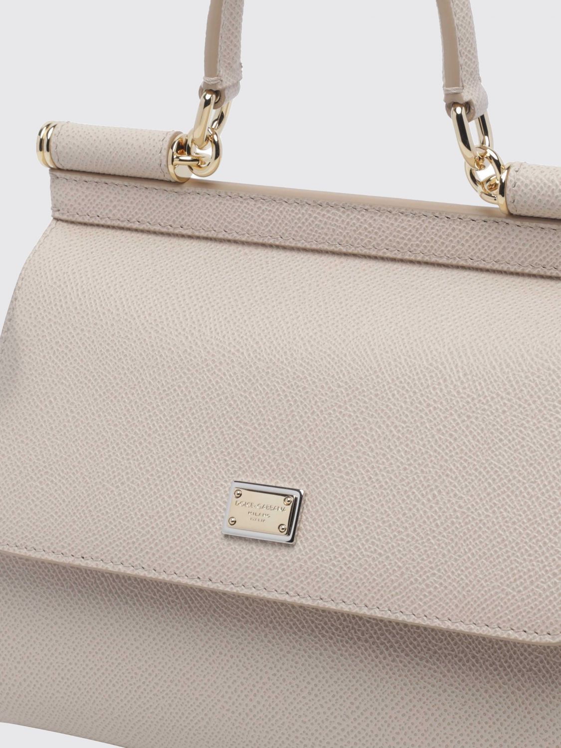 DOLCE & GABBANA BORSA MINI: Borsa a mano mini Sicily Dolce & Gabbana in pelle di vitello a grana, Rosa - Img 4