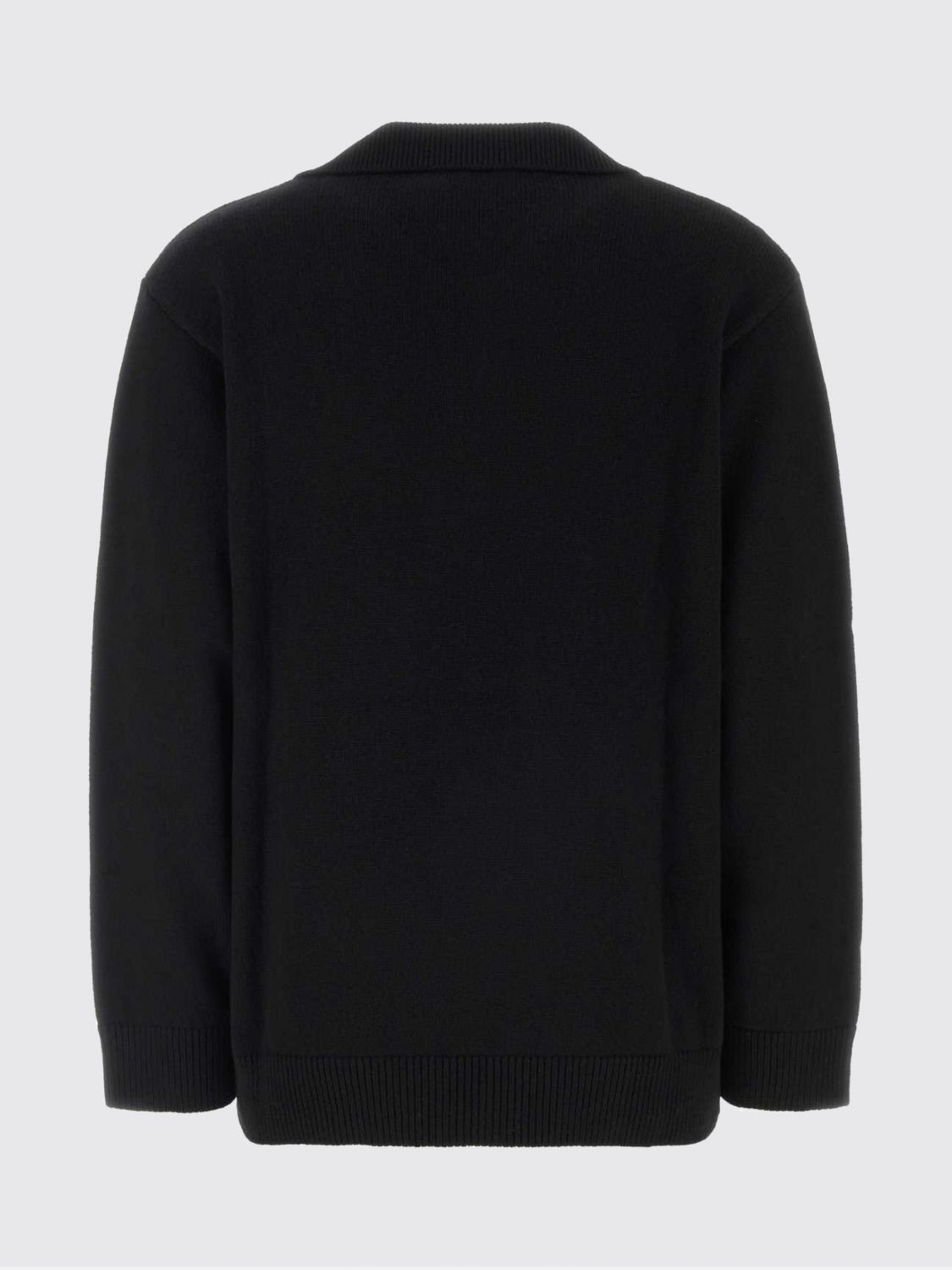 VALENTINO POLO: Polo en maille à manches longues Valentino en pur cachemire avec col V, Noir - Img 3