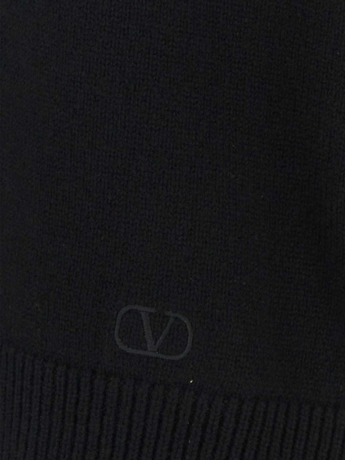 VALENTINO POLO: Polo en maille à manches longues Valentino en pur cachemire avec col V, Noir - Img 4