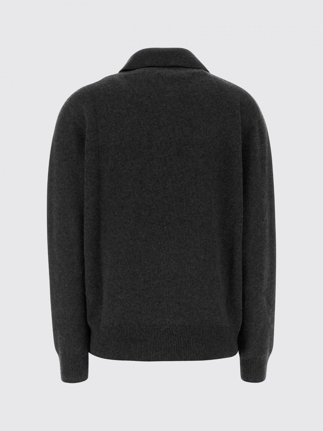 THE ROW POLO: Polo a maniche lunghe THE ROW in 100% cashmere con bordi a costine, Grigio - Img 3