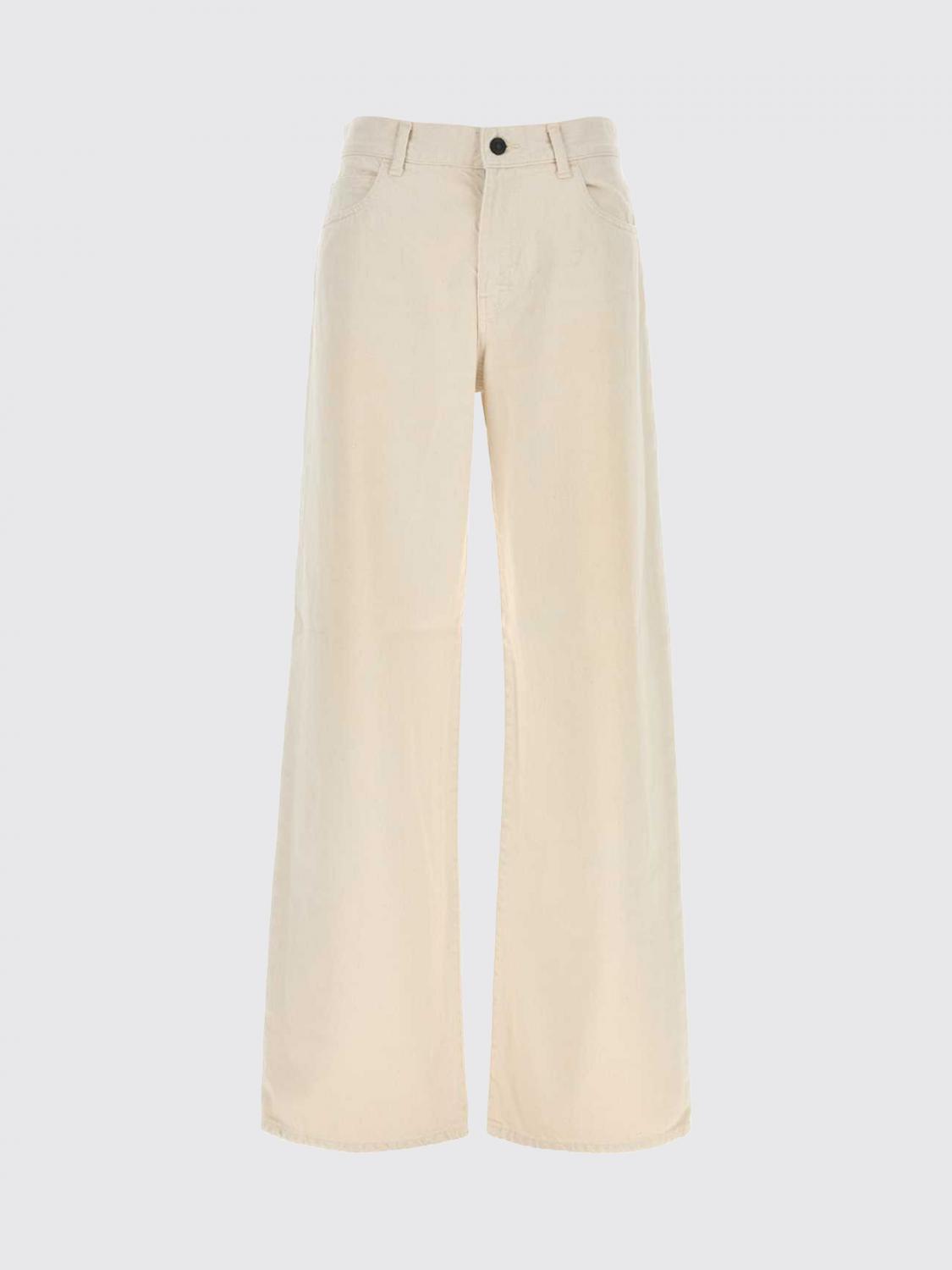 THE ROW JEANS: Jeans Eglitta THE ROW a gamba larga e vita alta in denim organico, Ecru - Img 2