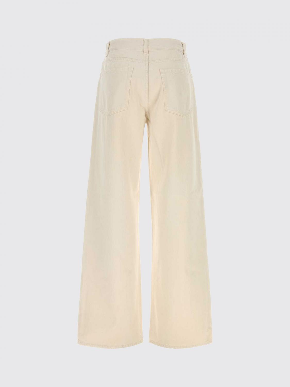 THE ROW JEANS: Jeans Eglitta THE ROW a gamba larga e vita alta in denim organico, Ecru - Img 3