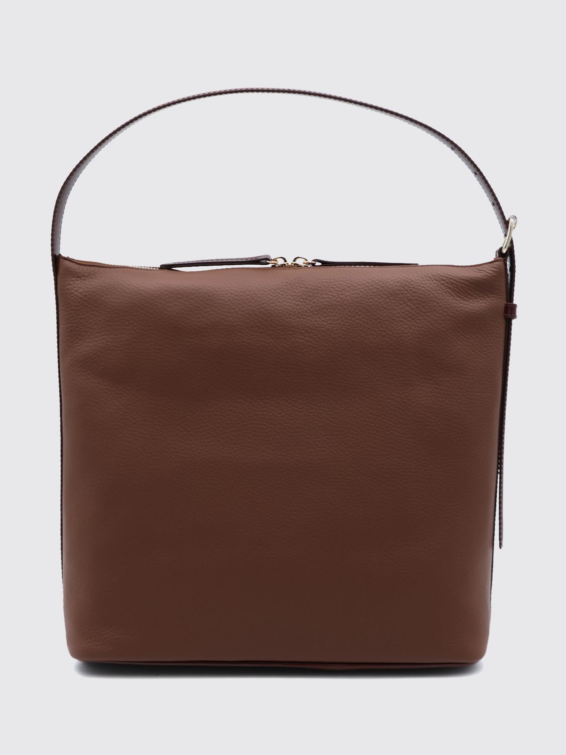 A.P.C. UMHÄNGETASCHE: Schultertasche Vera A.P.C. aus genarbtem Leder mit verstellbarem Griff und Reißverschluss, Haselnuss - Img 1