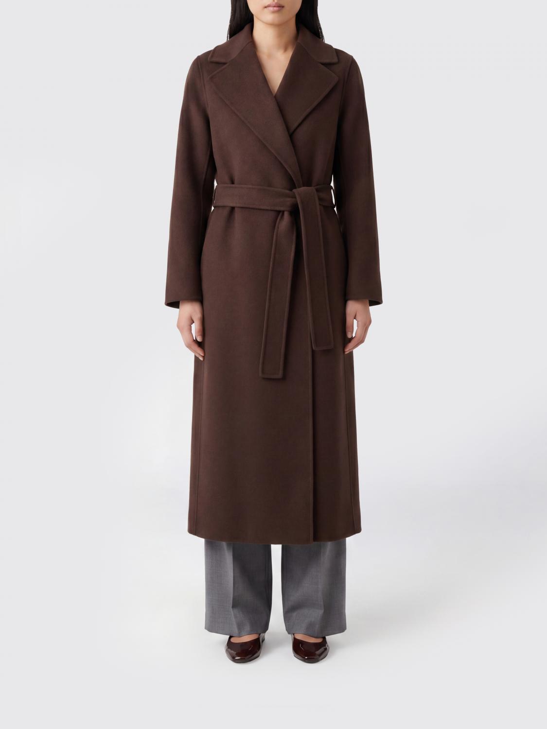 'S MAX MARA CAPPOTTO: Cappotto lungo a vestaglia 'S Max Mara in pura lana vergine con cintura, Marrone - Img 1