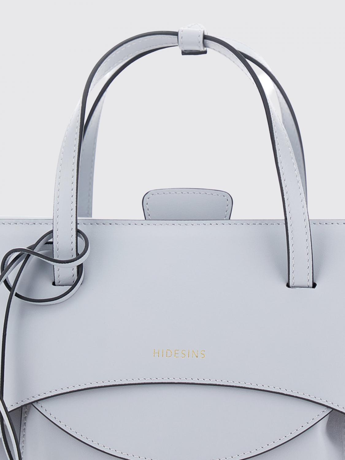 HELEN KAMINSKI BORSA A MANO: Borsa a mano media Flap Helen Kaminski in pelle di vitello liscia, Grigio - Img 3