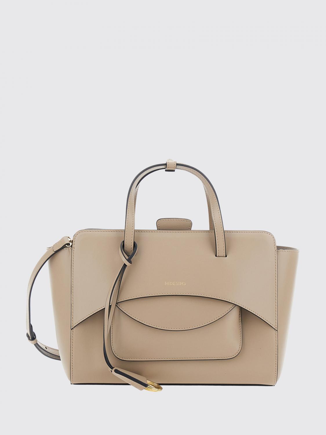 HELEN KAMINSKI BORSA A MANO: Borsa a mano media Flap Helen Kaminski in pelle di vitello liscia, Beige - Img 1