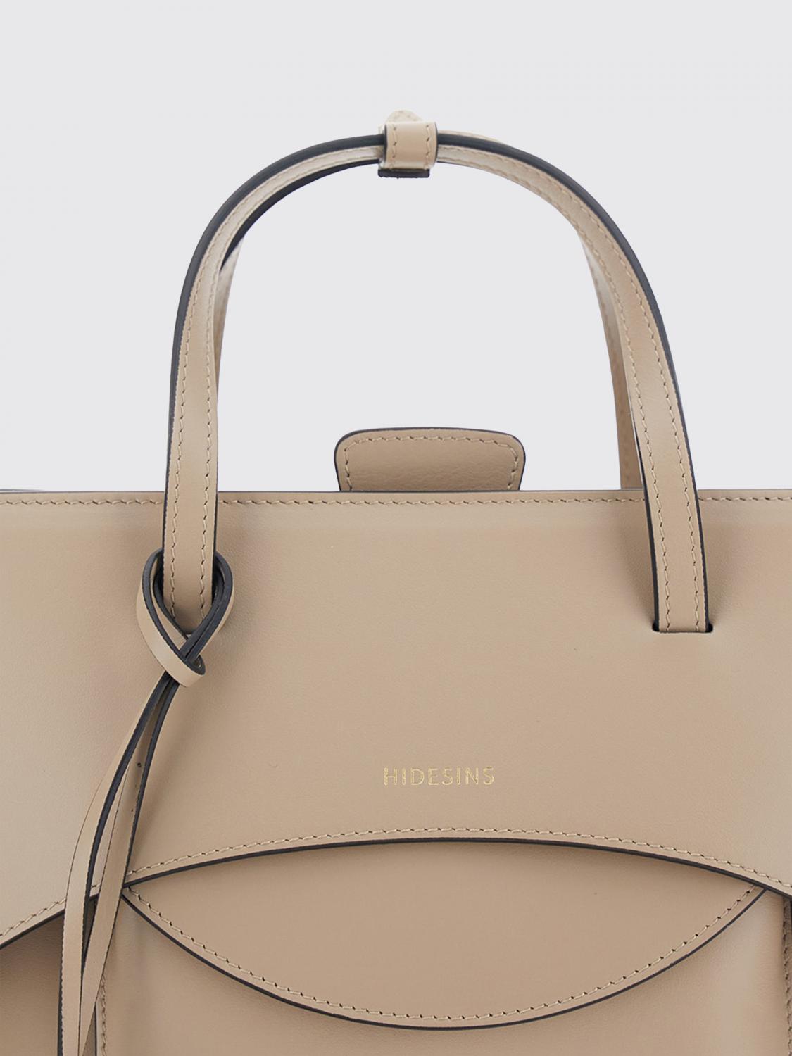 HELEN KAMINSKI BORSA A MANO: Borsa a mano media Flap Helen Kaminski in pelle di vitello liscia, Beige - Img 3