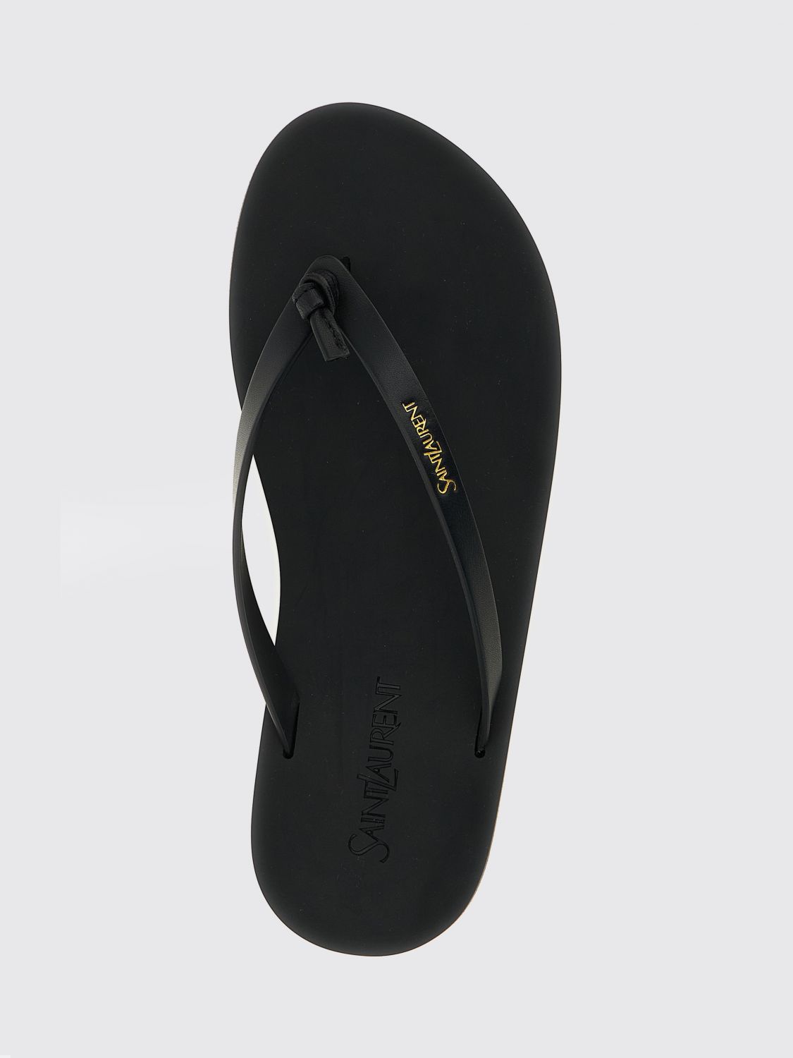 SAINT LAURENT SANDALI CON TACCO: Sandali infradito Pool SAINT LAURENT in pelle di vitello liscia con tacco basso, Nero - Img 4
