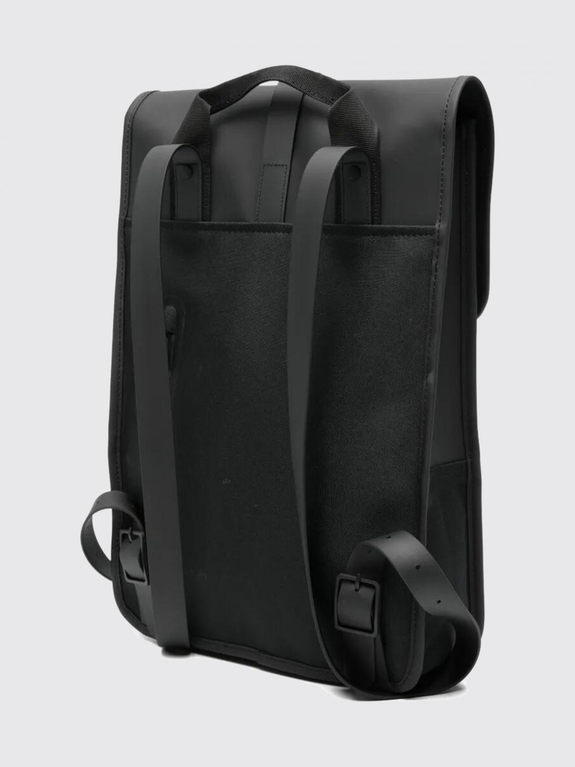 RAINS BACKPACK: Waterproof Polyester Backpack Rains with Carabiner Hook Closure, Black - Img 3