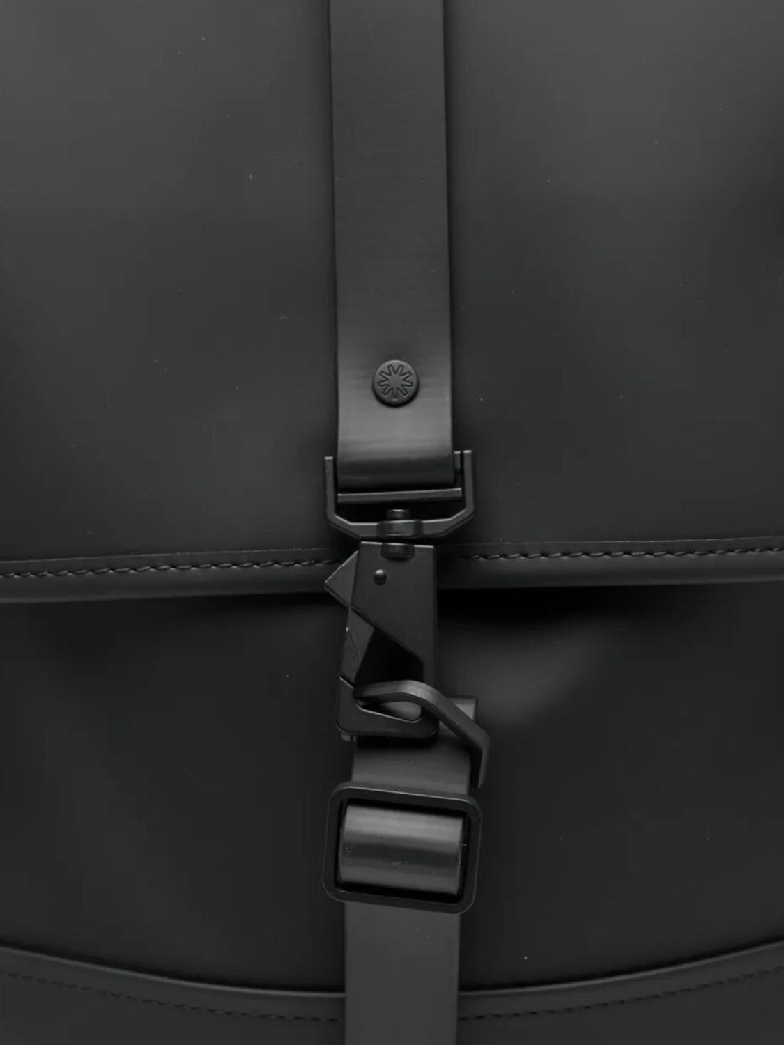RAINS BACKPACK: Waterproof Polyester Backpack Rains with Carabiner Hook Closure, Black - Img 4
