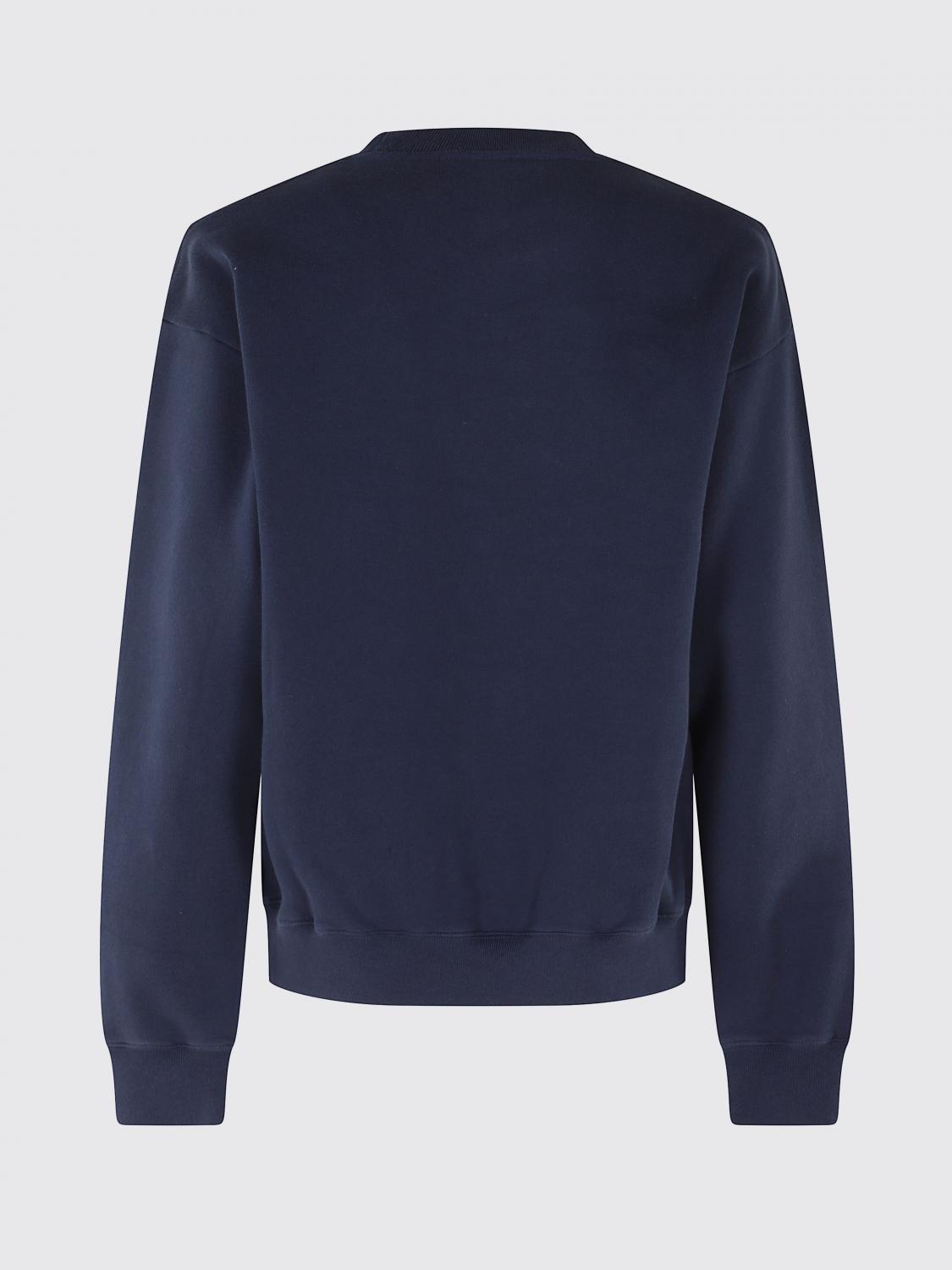 SPORTY & RICH SUDADERA: Sudadera de cuello redondo Sporty & Rich de algodón con logo College estampado, Azul Oscuro - Img 3