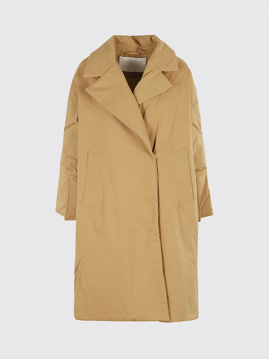 OOF WEAR CAPPOTTO: Cappotto doppiopetto OOF WEAR in tessuto tecnico imbottito relaxed fit, Marrone - Img 2