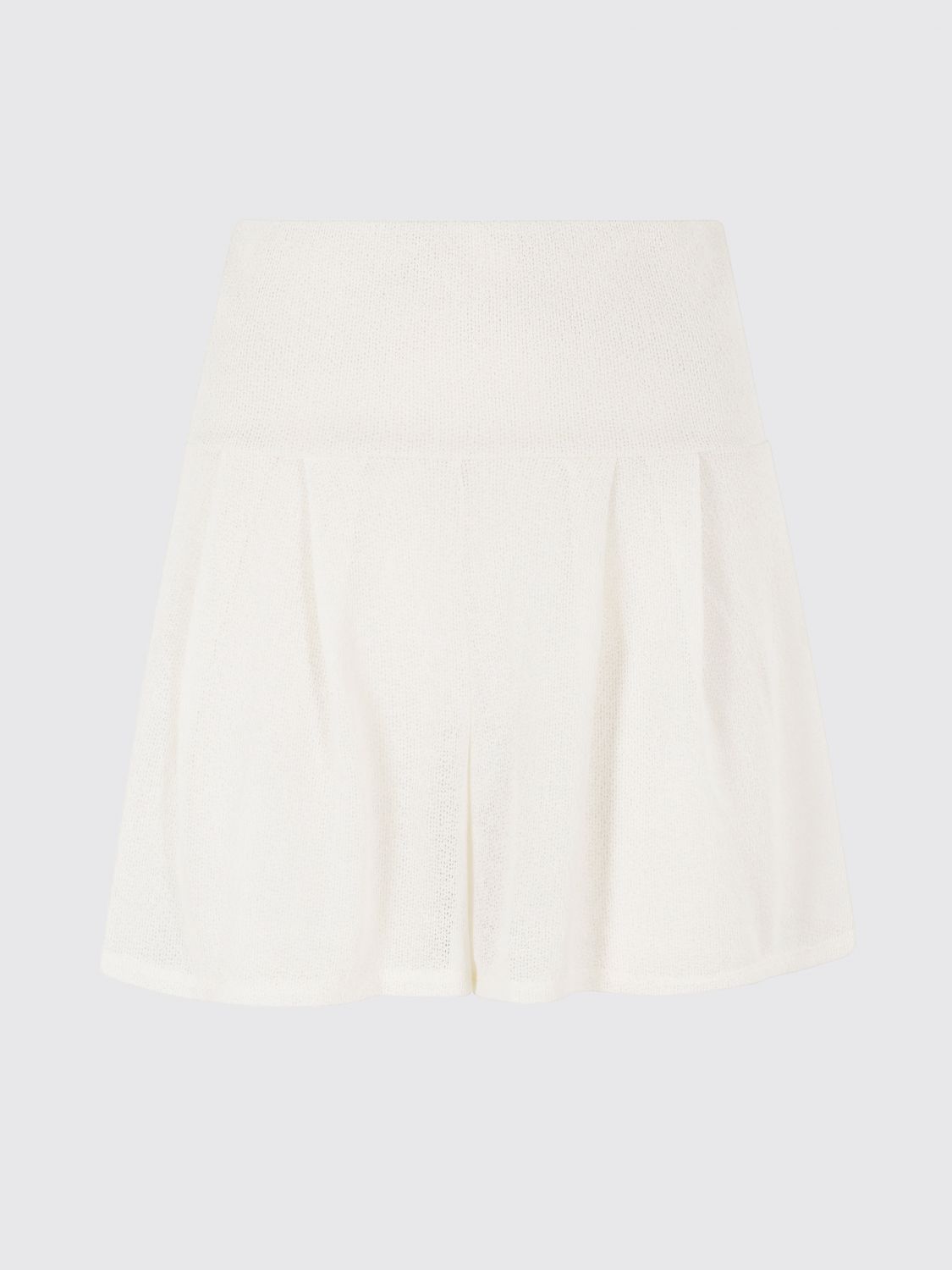 IV.AM PANTALONES CORTOS: Shorts IV.AM de talle alto en mezcla de algodón elástico, Blanco - Img 2