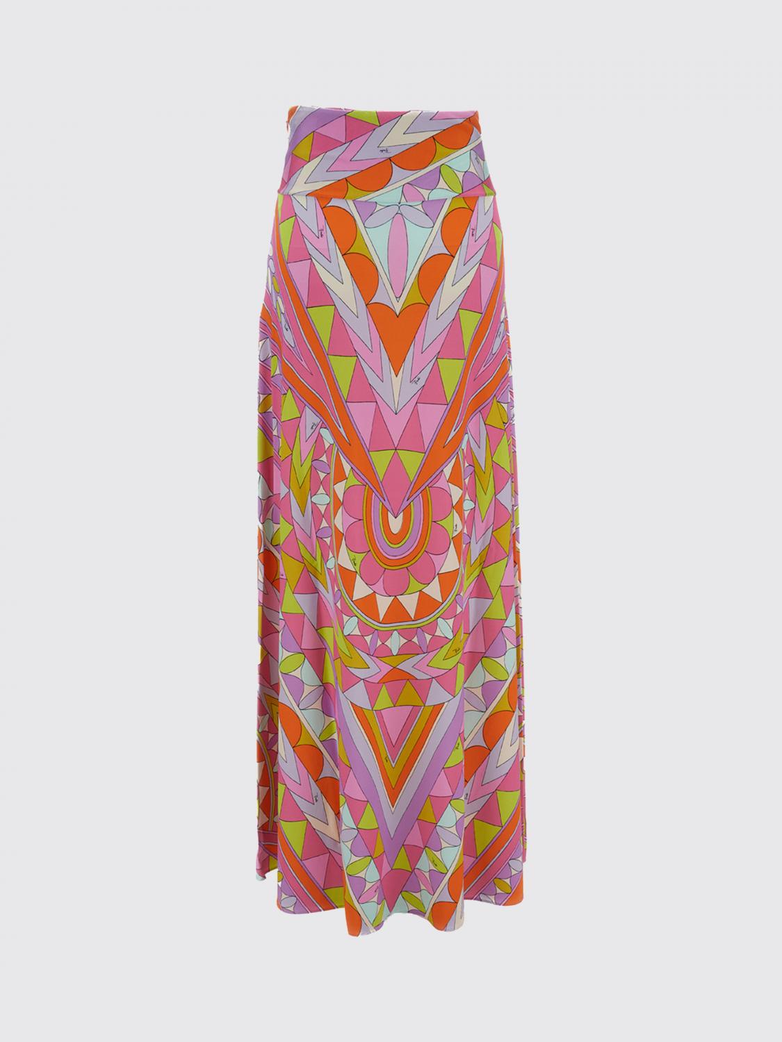 PUCCI GONNA: Gonna lunga Pucci in viscosa a vita alta con stampa astratta, Fantasia - Img 3