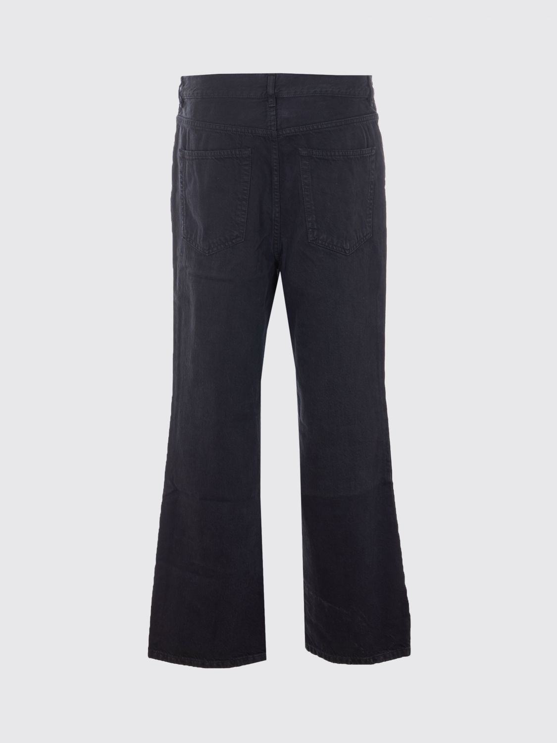 ANN DEMEULEMEESTER JEANS: Vaqueros Michael Ann Demeulemeester de denim elástico y pernera recta, Negro - Img 3