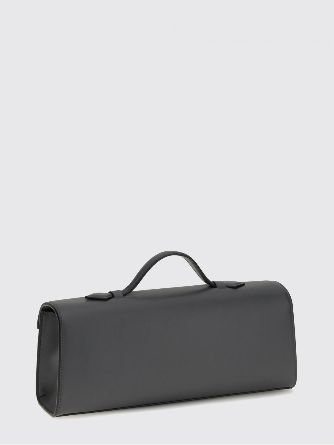 SAVETTE CLUTCH: Clutch Symmetry Savette in pelle di vitello liscia con manico piatto, Verde - Img 2