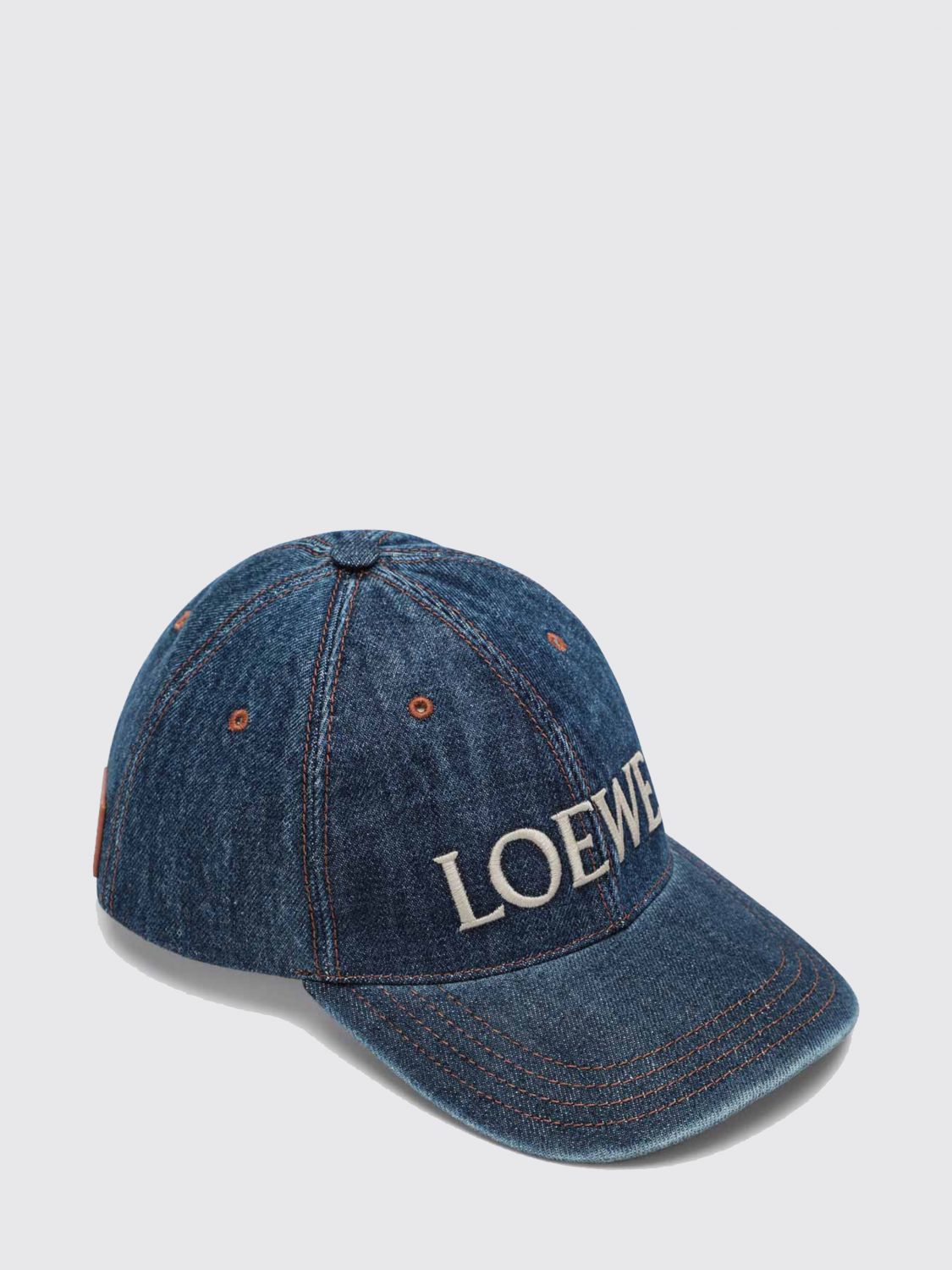 LOEWE 帽子: LOEWE コントラストロゴ コットンデニム ベースボールキャップ, デニム - Img 1
